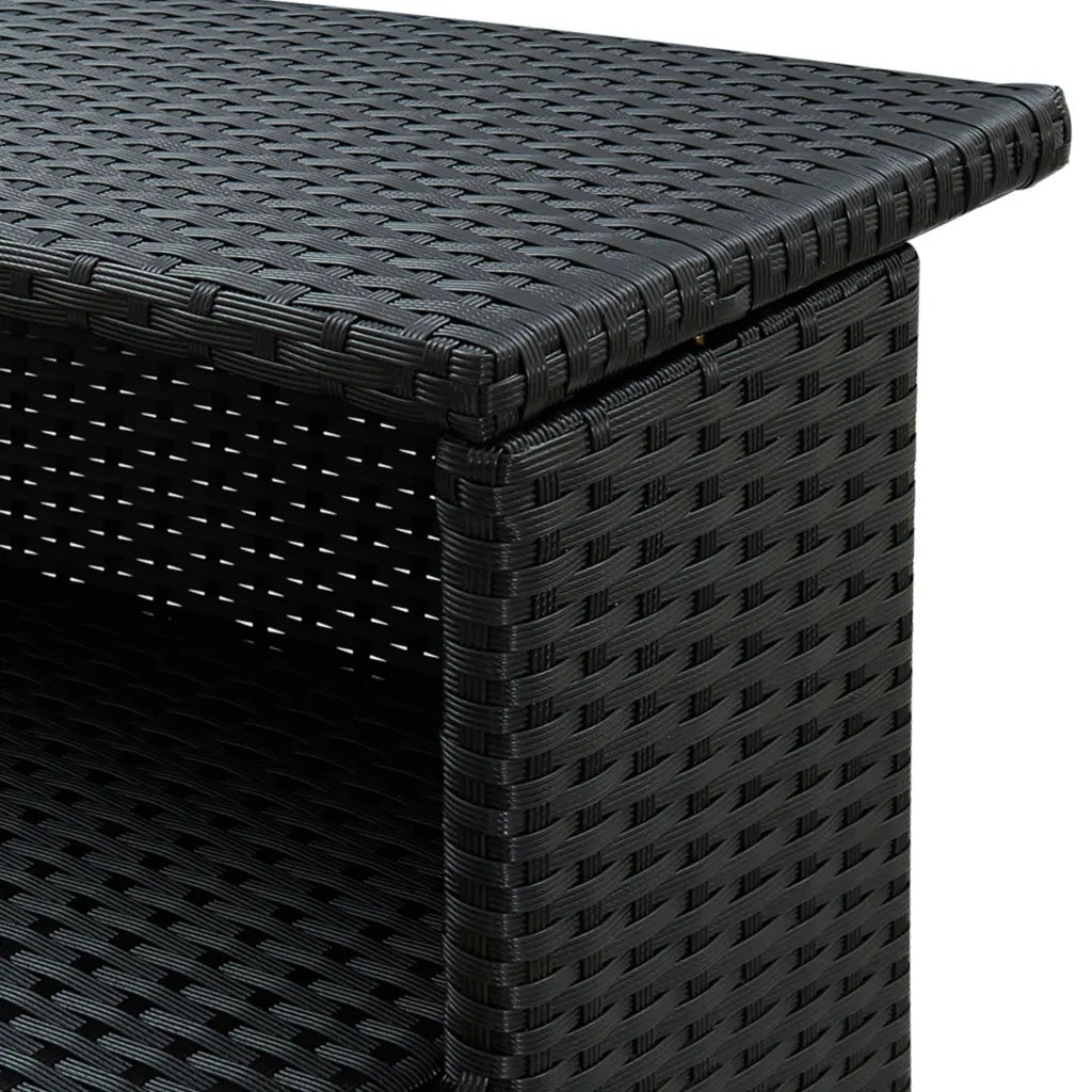 Tavolino da Giardino | Tavolo da Bar per Esterni Nero 120x55x110 cm in Polyrattan