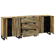 Set di mobili per il Bagno | Armadio da bagno 3 pz Marrone Legno multistrato