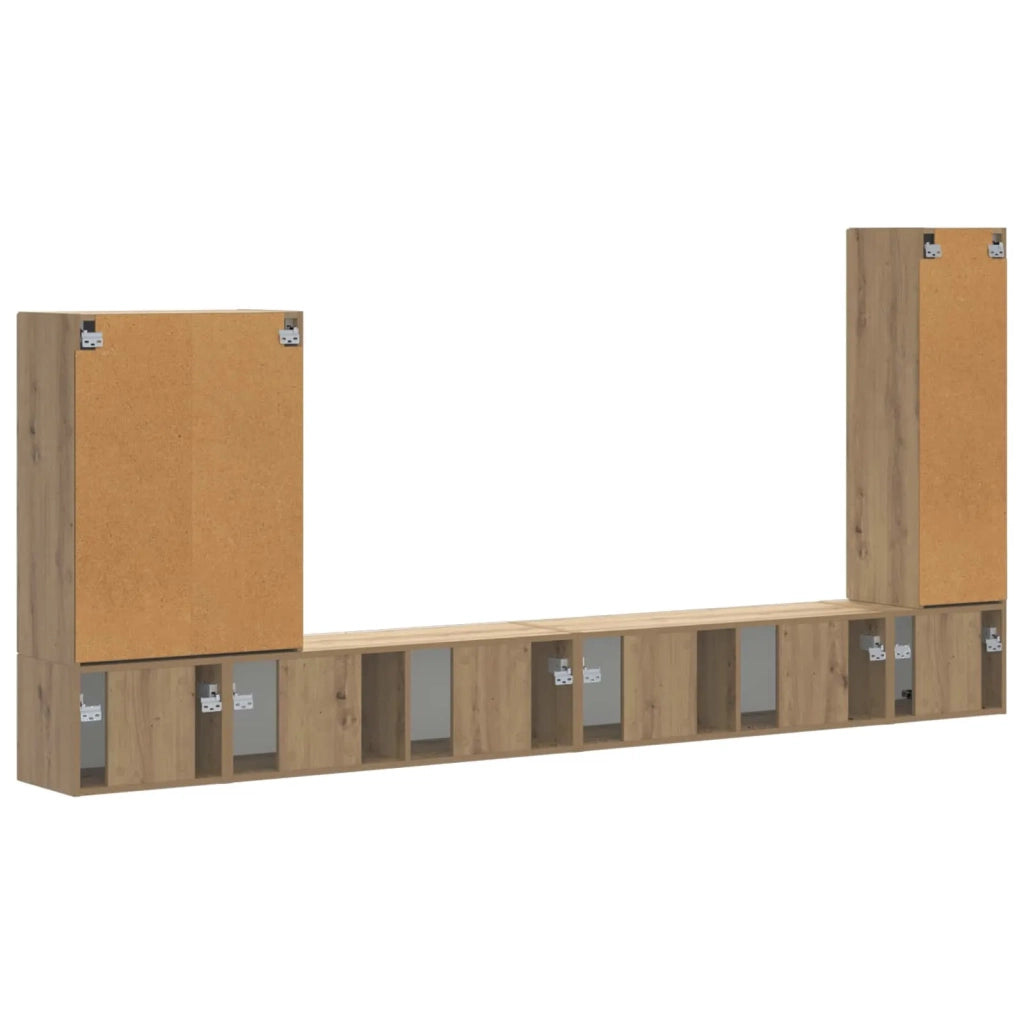 Set di Mobiletto da TV a Parete 6 pcs Rovere artigianale 3408960