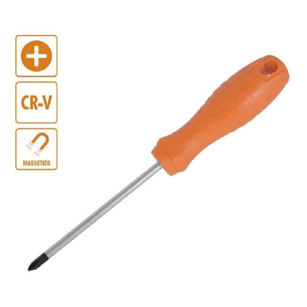 Trade Shop - Cacciavite Giravite 3 X 125mm Con Punta Magnetica A Croce In Acciaio Cr-v 97486 -