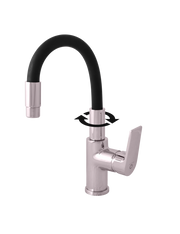 Miscelatore lavello in memory foam ottone cromato COLORADO H. 36 cm