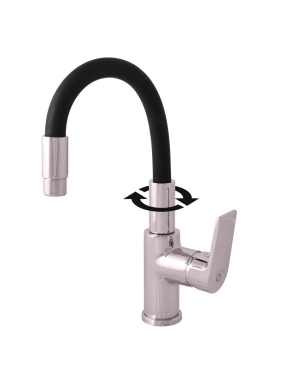 Miscelatore lavello in memory foam ottone cromato COLORADO H. 36 cm