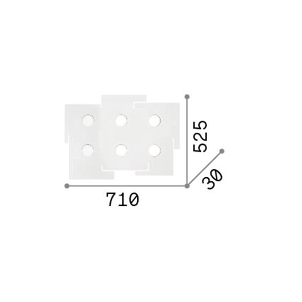 Plafoniera Moderna Totem Metallo Bianco 6 Luci Gx53 9W 3000K Luce Calda