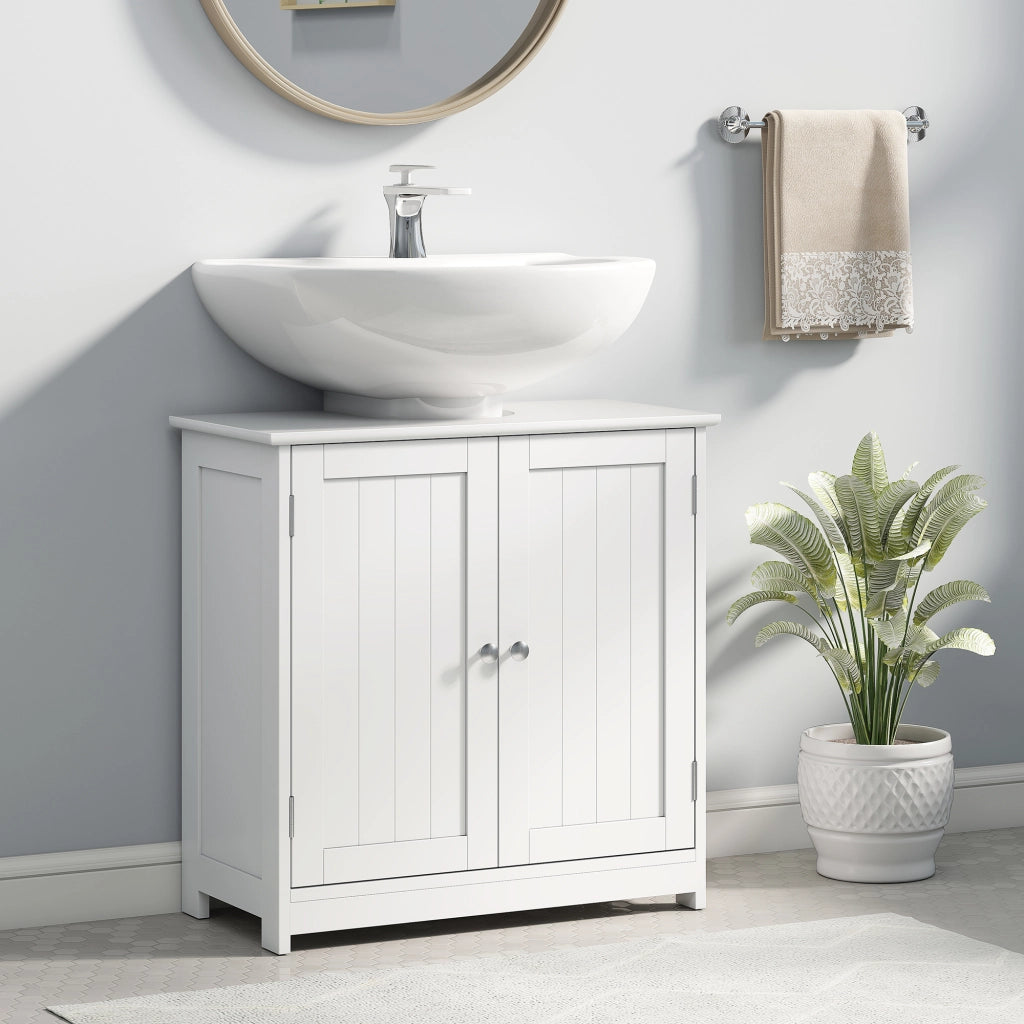 Mobile da bagno sottolavabo ¨C zephmum ¨C bianco legno 60x30x60 cm