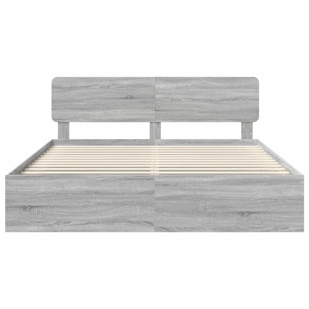 Struttura del letto Grigio Sonoma 200 x 200 cm Pino massello 3412038
