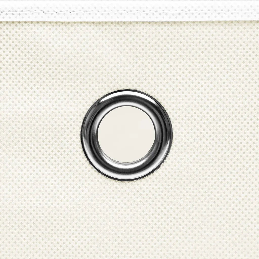 Scatole Portaoggetti con Coperchi 4pz Bianco 32x32x32cm Tessuto 288350