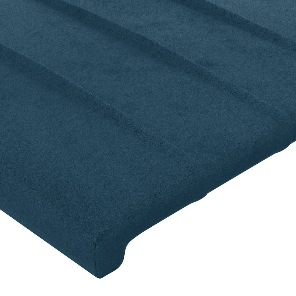 Testiera ad Orecchio-Testata con Orecchie Blu Scuro 147x23x78/88 cm in Velluto 834993