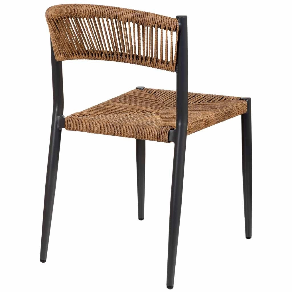 Sedia in rattan sintetico marrone 48x60x78