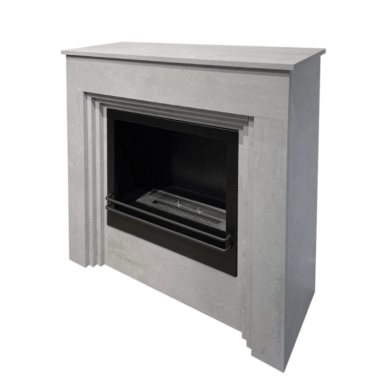 Camino a bioetanolo da terra BELLINI in legno effetto Cemento Made in Italy L96 x P35 x H96