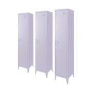 Set di 3 armadi camera industriale, 4 vani, lilas