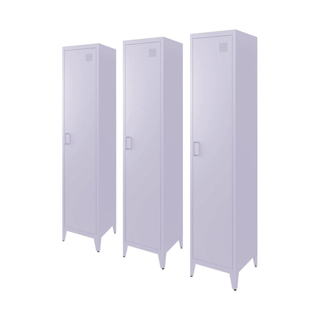 Set di 3 armadi camera industriale, 4 vani, lilas