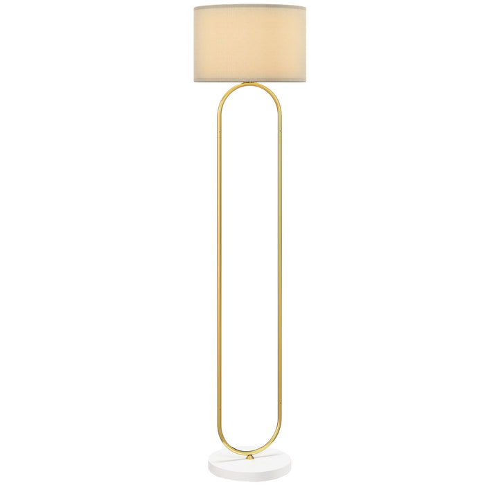 Lampada da Terra Moderna Design ad Arco Ø38x156 cm in Metallo e Tessuto Oro