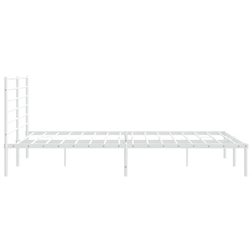 Letto matrimoniale | Letto per adulti | Giroletto con Testiera Metallo Bianco 200x200 cm