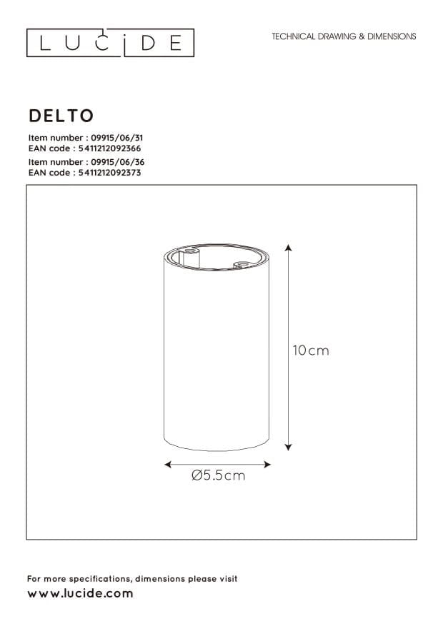 Faretto Lucide Delto GU10 LED 5W dimmerabile bianco