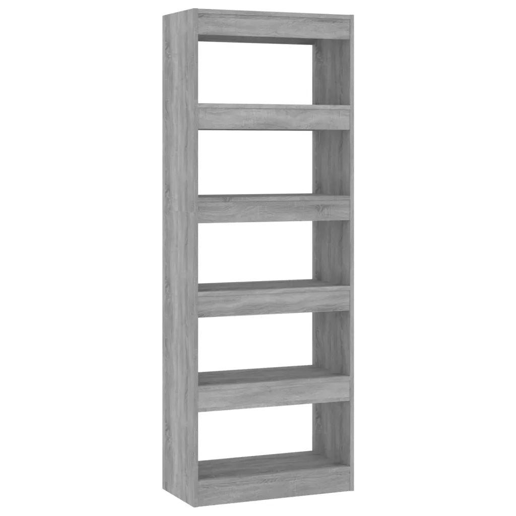 Libreria Divisorio-Scaffale per Libri-Mobile di Stoccaggio Grigio Sonoma 60x30x166 cm in Truciolato