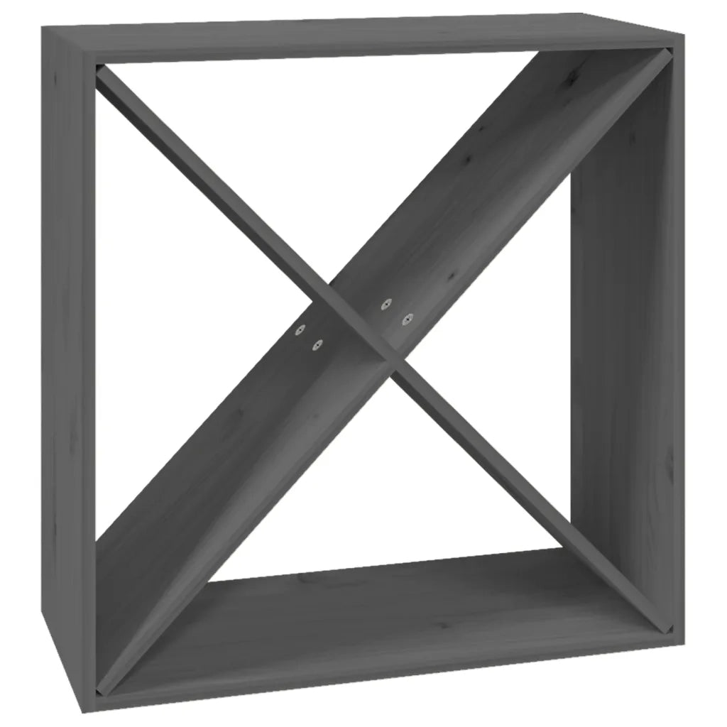 Portabottiglie Grigio 62x25x62 cm in Legno Massello di Pino 821761
