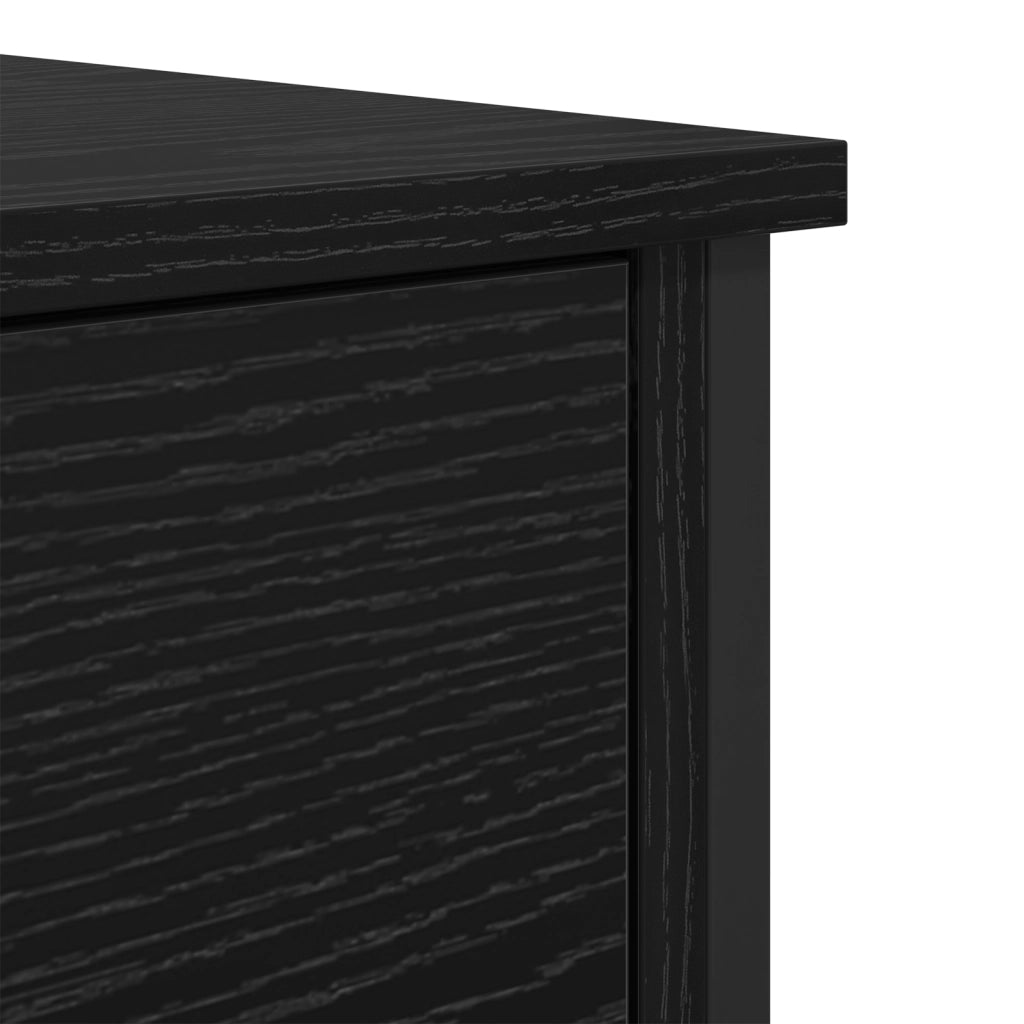 Comodino Rovere Nero 40x42x60 cm Legno ingegnerizzato
