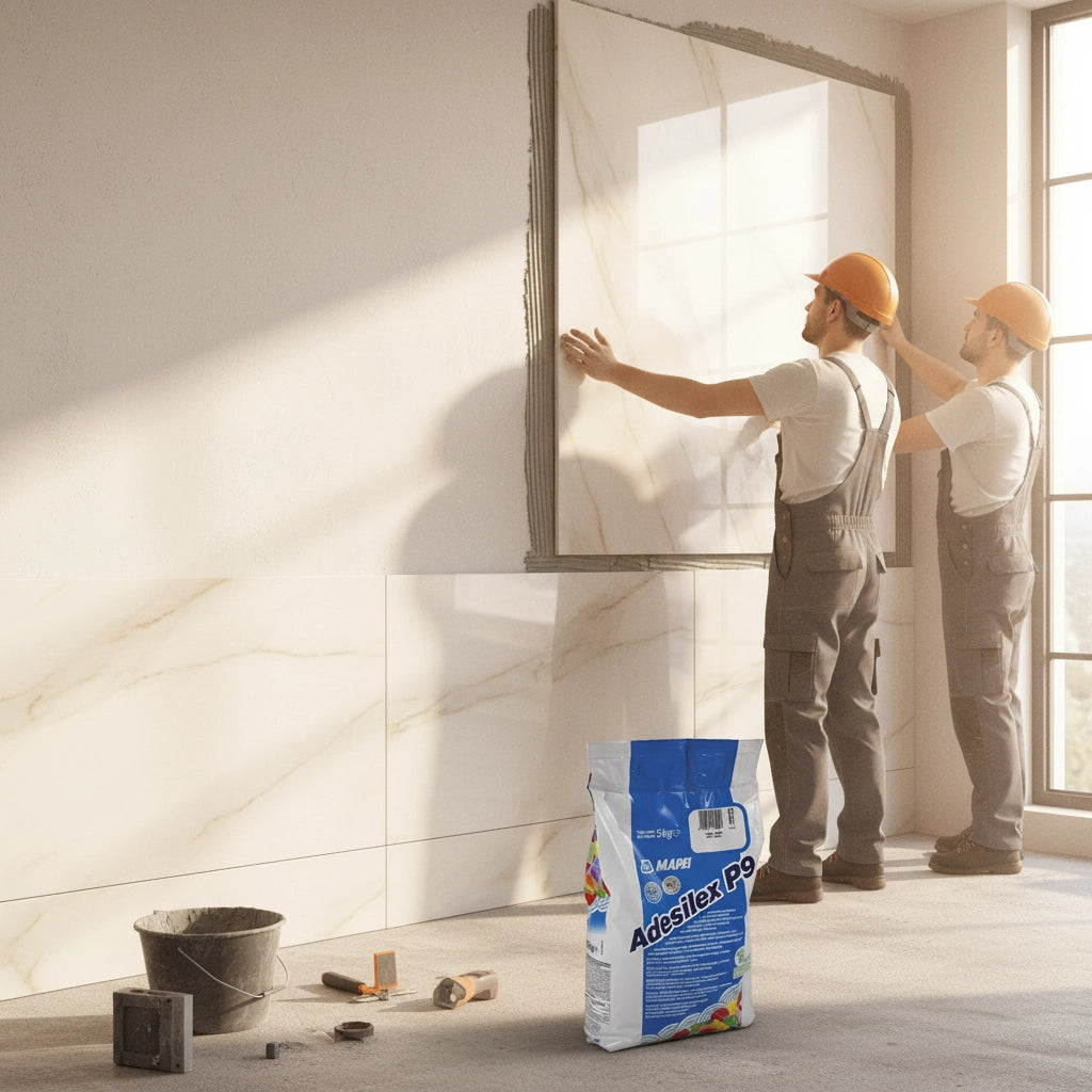Adesilex p9 adesivo cementizio ad alte prestazioni per piastrelle in ceramica e pietra 5 kg *** colore- bianco, confe...