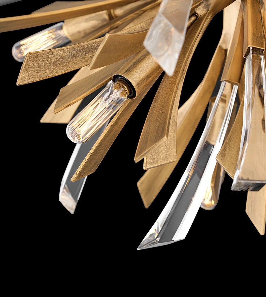 Lampada a Soffitto Industrial Nordico Vida Acciaio Oro Brunito 9 Luci E14