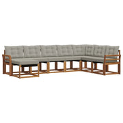Set di divani da esterno 8 pcs Grigio Naturale e Chiaro