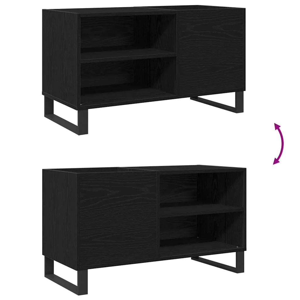 Mobile porta vinili Rovere Nero 85 x 38 x 48 cm 862898