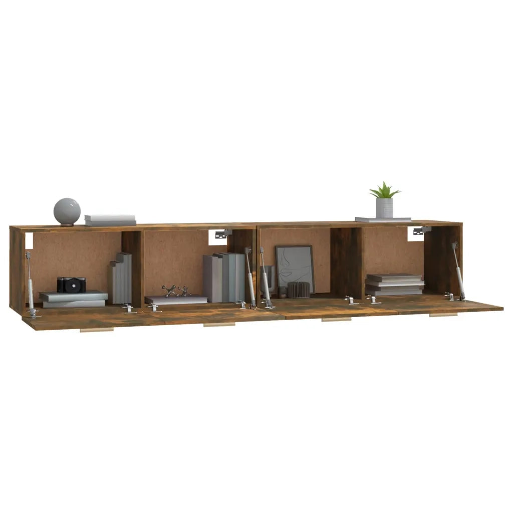 Mobili Parete 2 pz Rovere Fumo 100x36,5x35 cm Legno Multistrato 3115665