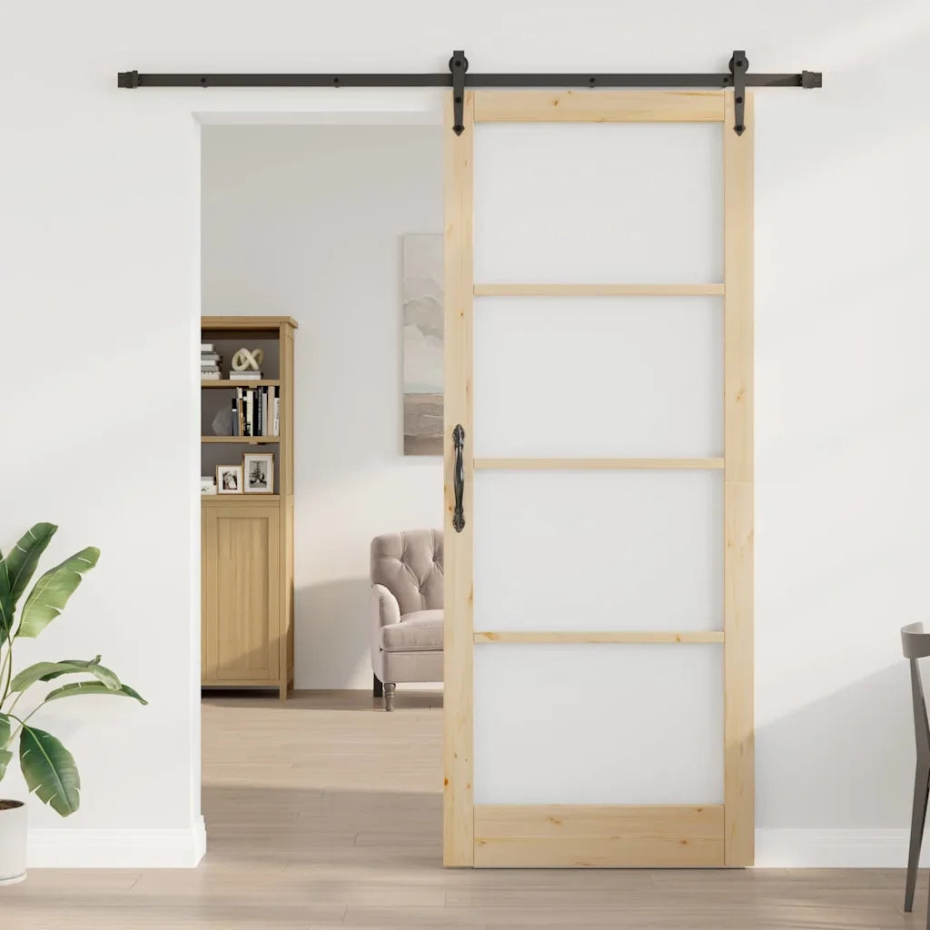 Porta Scorrevole ORKDAL Marrone 93 x 232 cm Legno e metallo 3332487