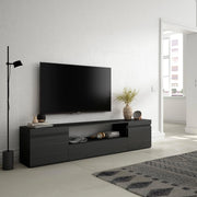 Mobile TV, 200x35x45cm, soggiorno, Per TV fino a 80", Mobile Soggiorno, Nero RF2184