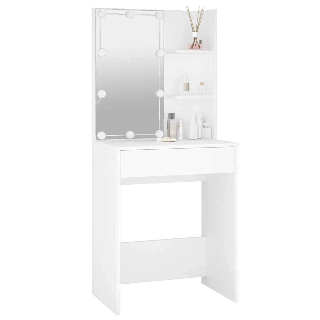 Toeletta con LED Bianca 60x40x140 cm 808828