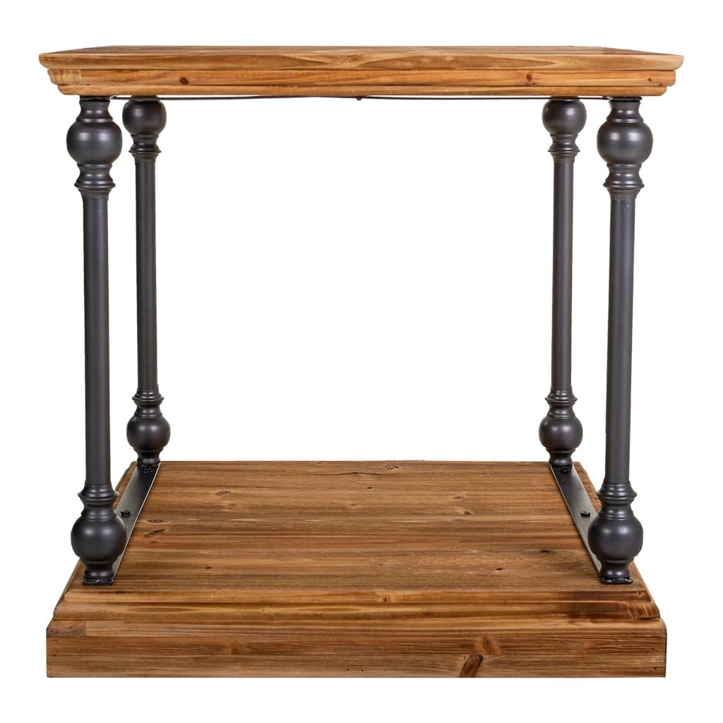 Tavolino da caffè in metallo e legno 60x60x60h cm