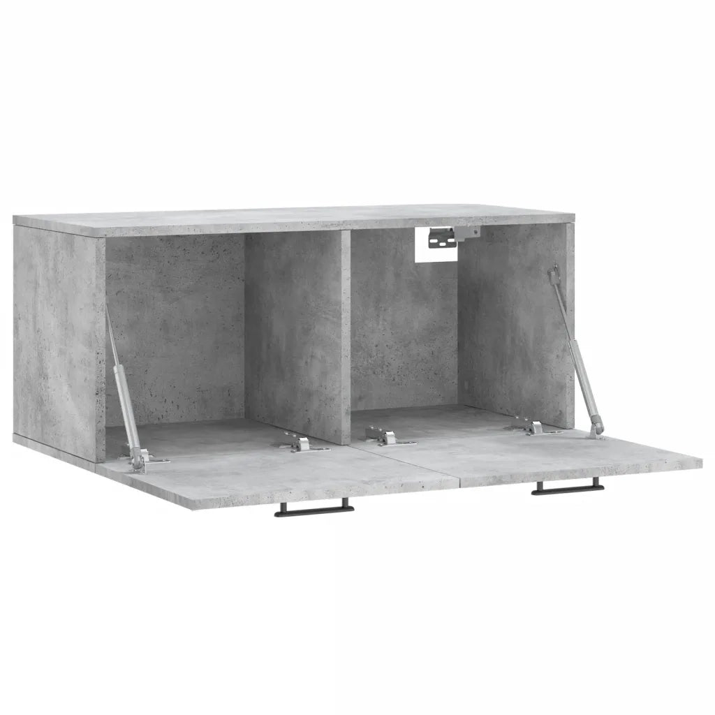 Armadietto a Muro | Mobile a Parete Grigio Cemento 80x36,5x35 cm Legno Multistrato