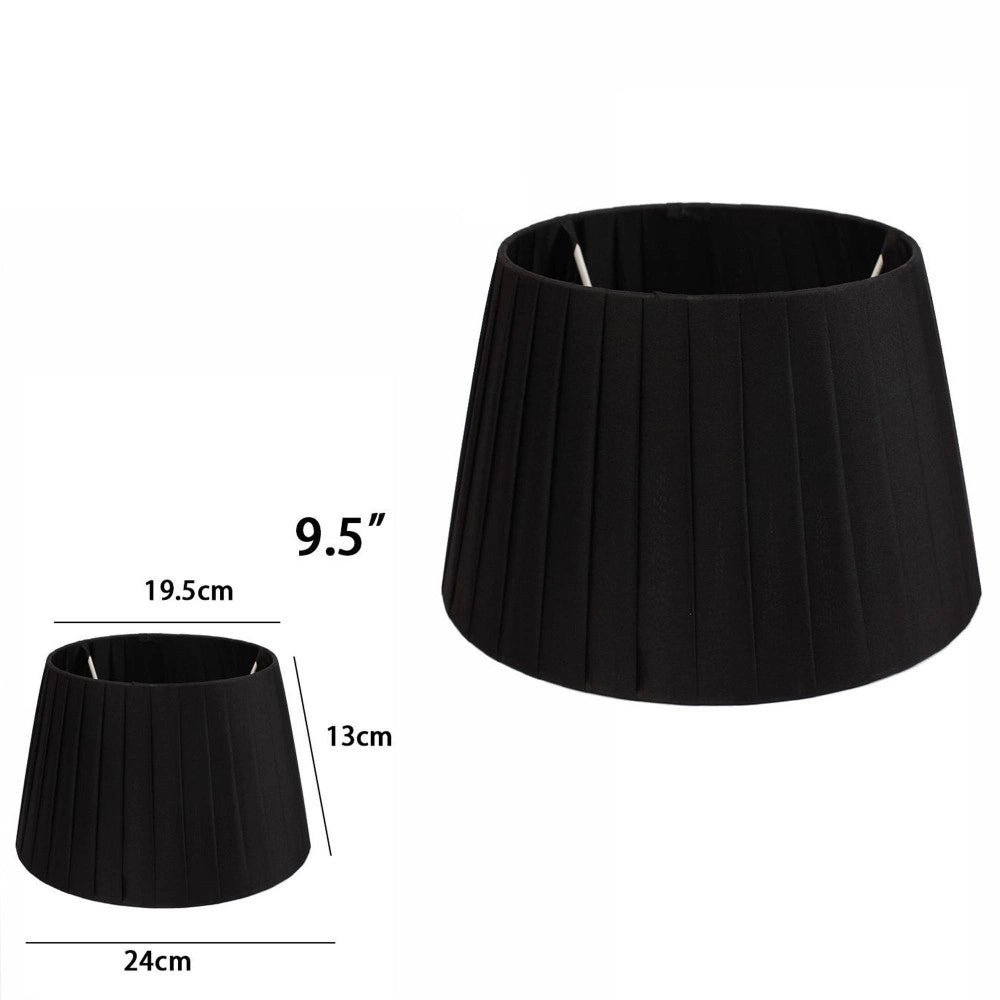 Trade Shop - Paralume Conico Cilindro Moderno Ricambio Per Lampada E Applique In Tessuto Tnt - Nero   -9,5"   -