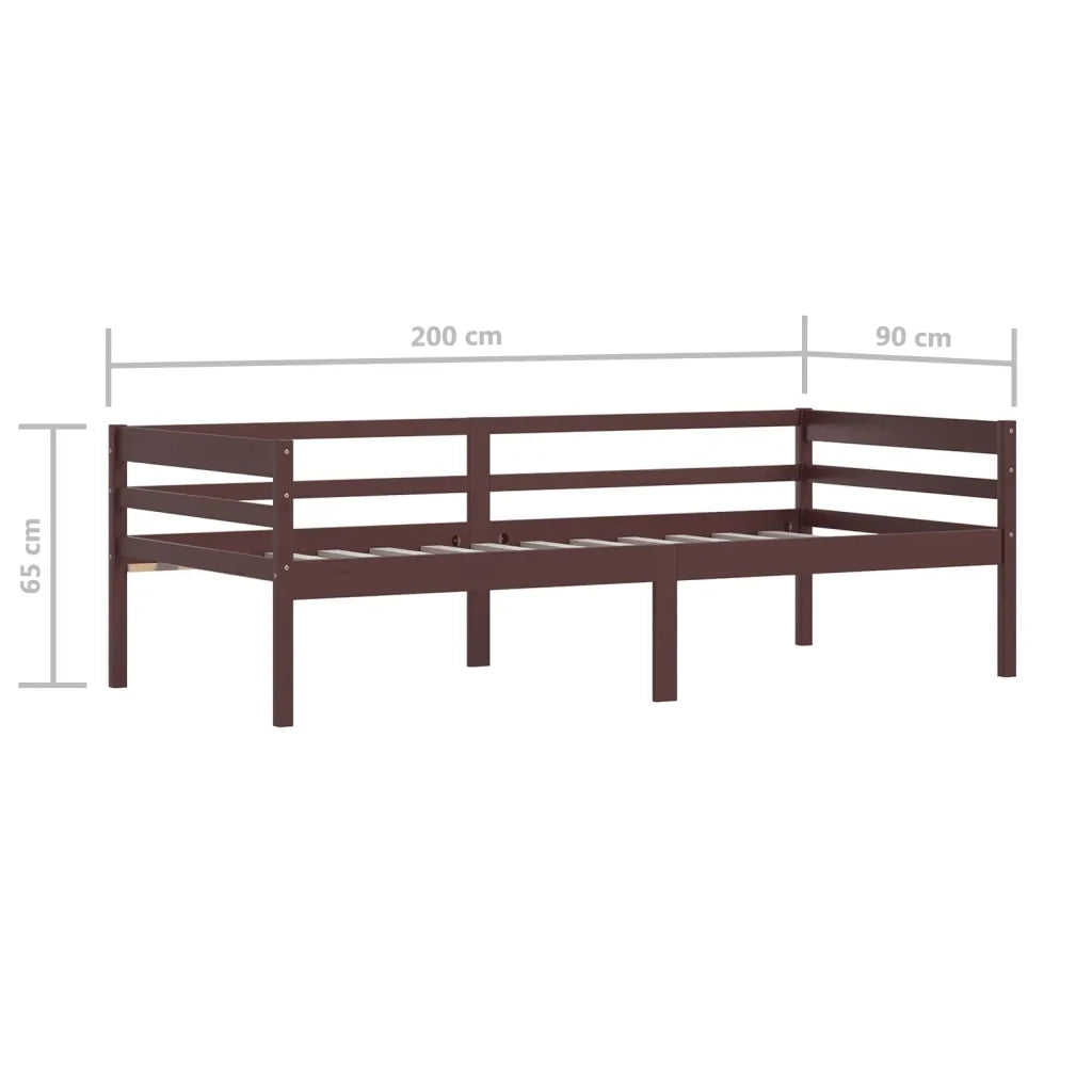 Giroletto senza Materasso-Struttura Letto Marrone Scuro 90x200 cm Legno Pino 724768