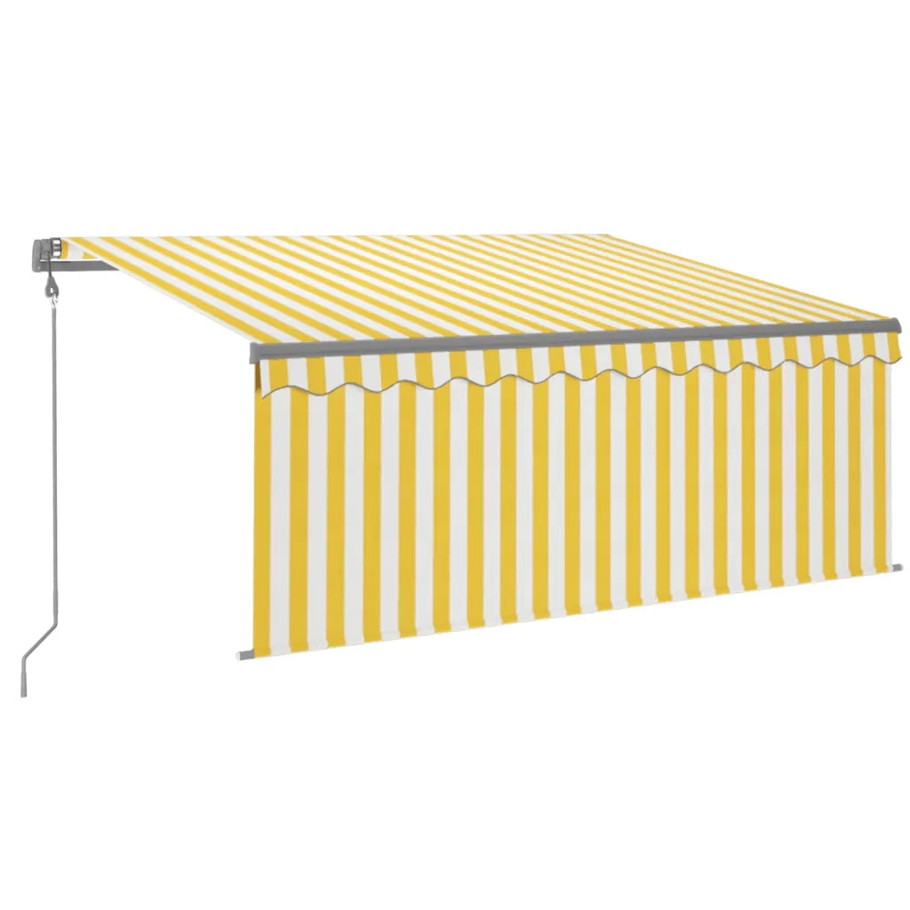 Tenda Automatica Sensore Vento e LED 3,5x2,5 m Gialla e Bianca 3069413