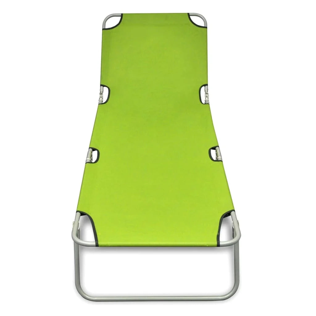 Lettino prendisole sedia a sdraio lettino prendisole letto da giardino mobili da giardino mobili da esterno pieghevoli acciaio verniciato a polvere verde mela 02_0012799