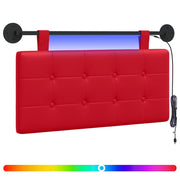 Testiera | Testata sospesa Con luce LED Rosso Similpelle