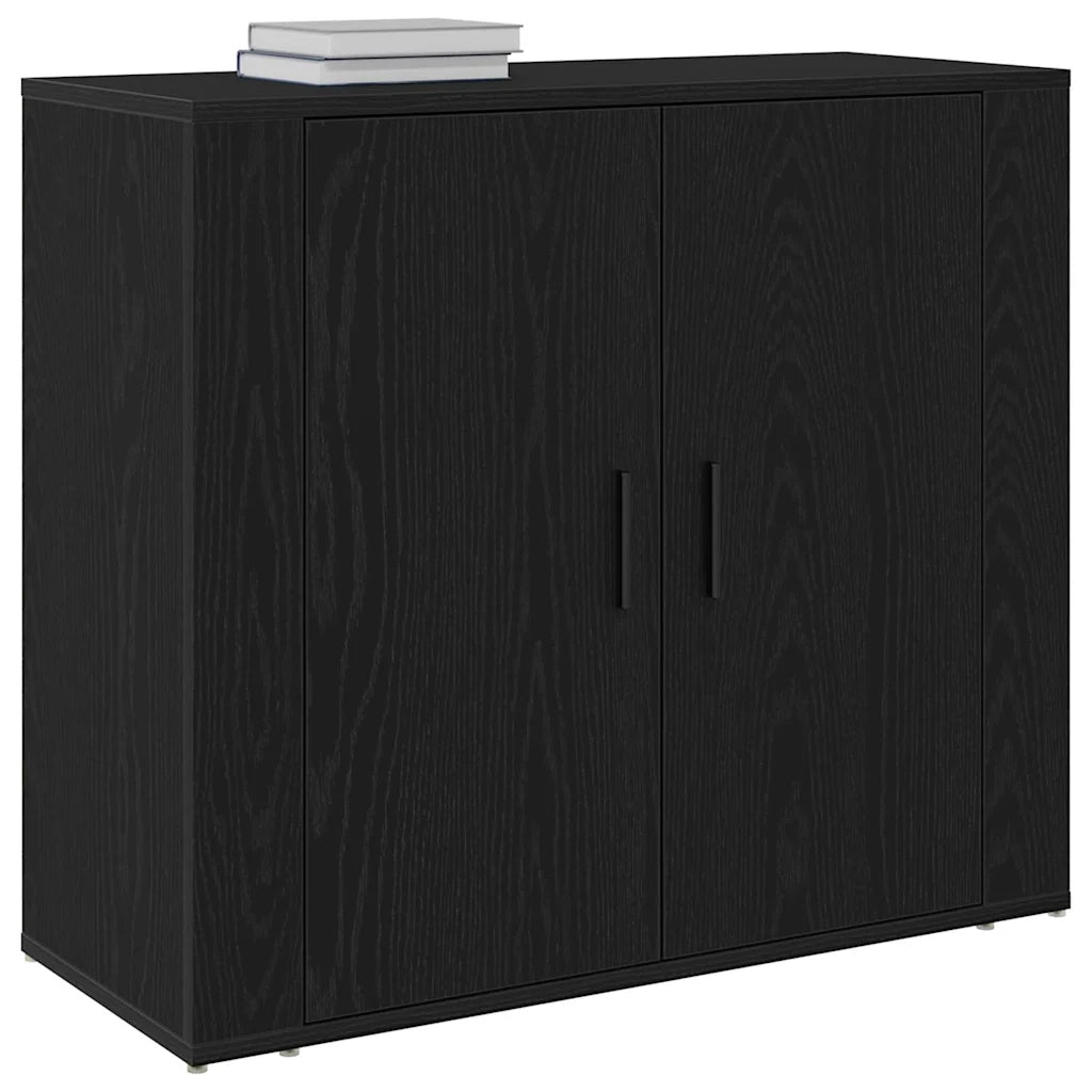 Credenza Rovere Nero 80 x 33 x 70 cm Legno multistrato 862800