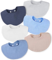 Set di 6 asciugamani per neonati, bandane assorbenti morbide, fasce per prevenire il morso, lenzuolini per bambini con 2 occhiali regolabili
