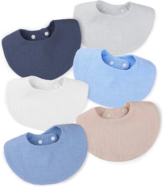 Set di 6 asciugamani per neonati, bandane assorbenti morbide, fasce per prevenire il morso, lenzuolini per bambini con 2 occhiali regolabili