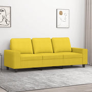 Divano a 3 Posti Giallo Chiaro 180 cm in Tessuto 359404
