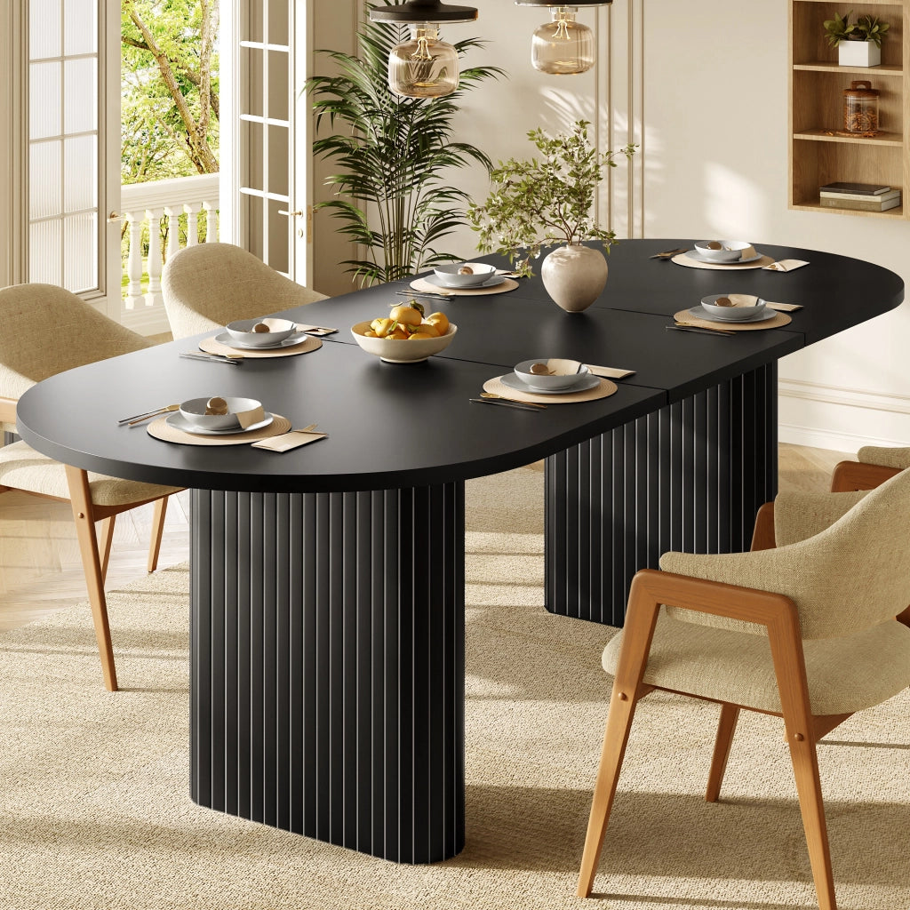 Tavolo da pranzo allungabile con piano regolabile; in MDF e metallo; nero; 120 × 80 × 75;5 cm