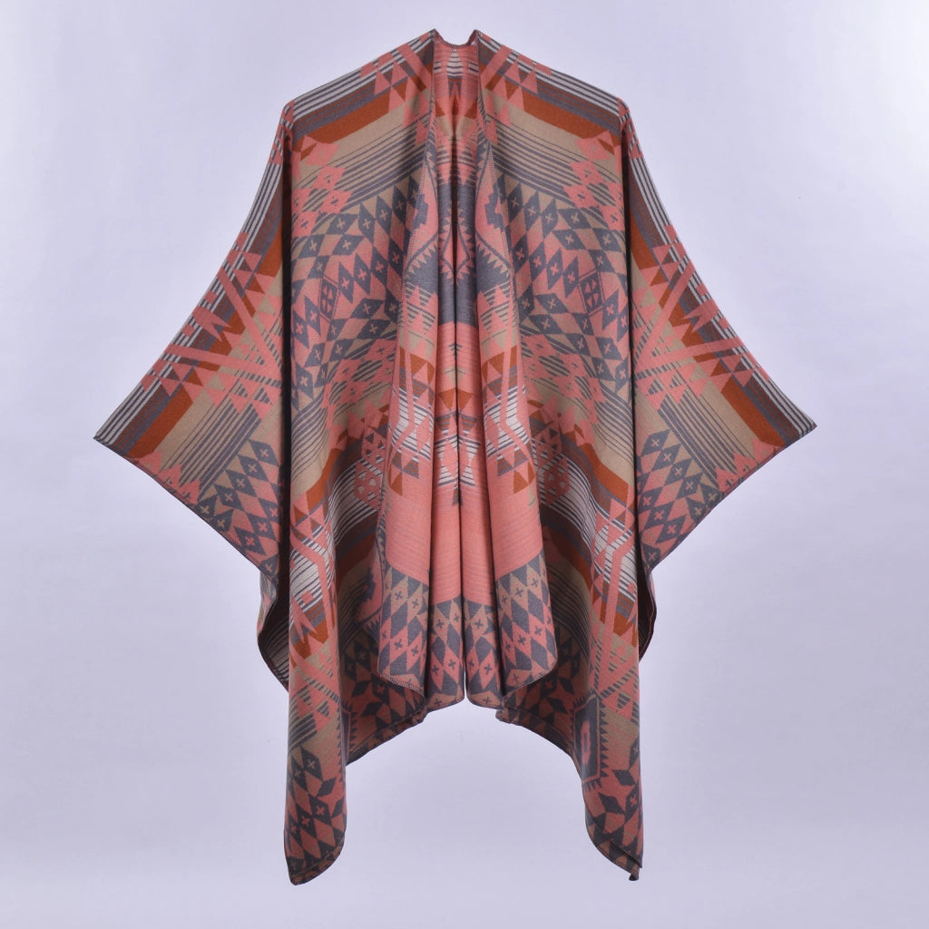 Sciarpa-mantella da donna double-face, semplice sciarpa-scialle in cashmere per tutte le stagioni