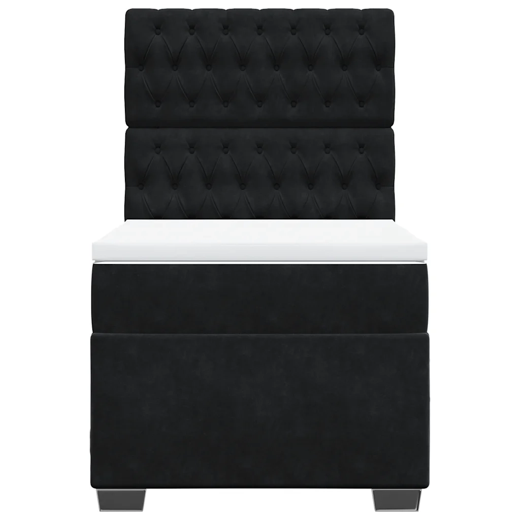 Giroletto a Molle con Materasso Nero 100x200 cm in Velluto 3293142