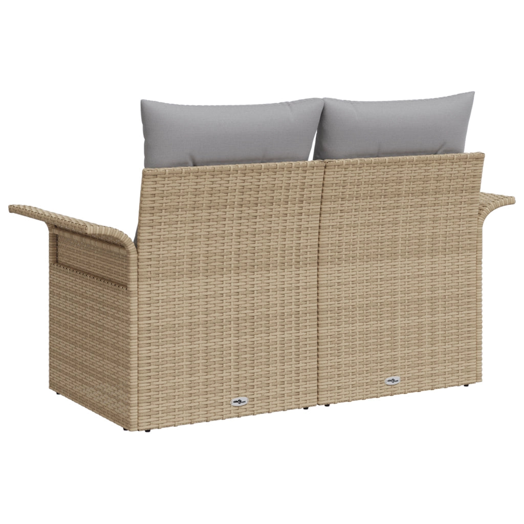 Divano da giardino a 2 posti  con cuscini Beige in Polyrattan