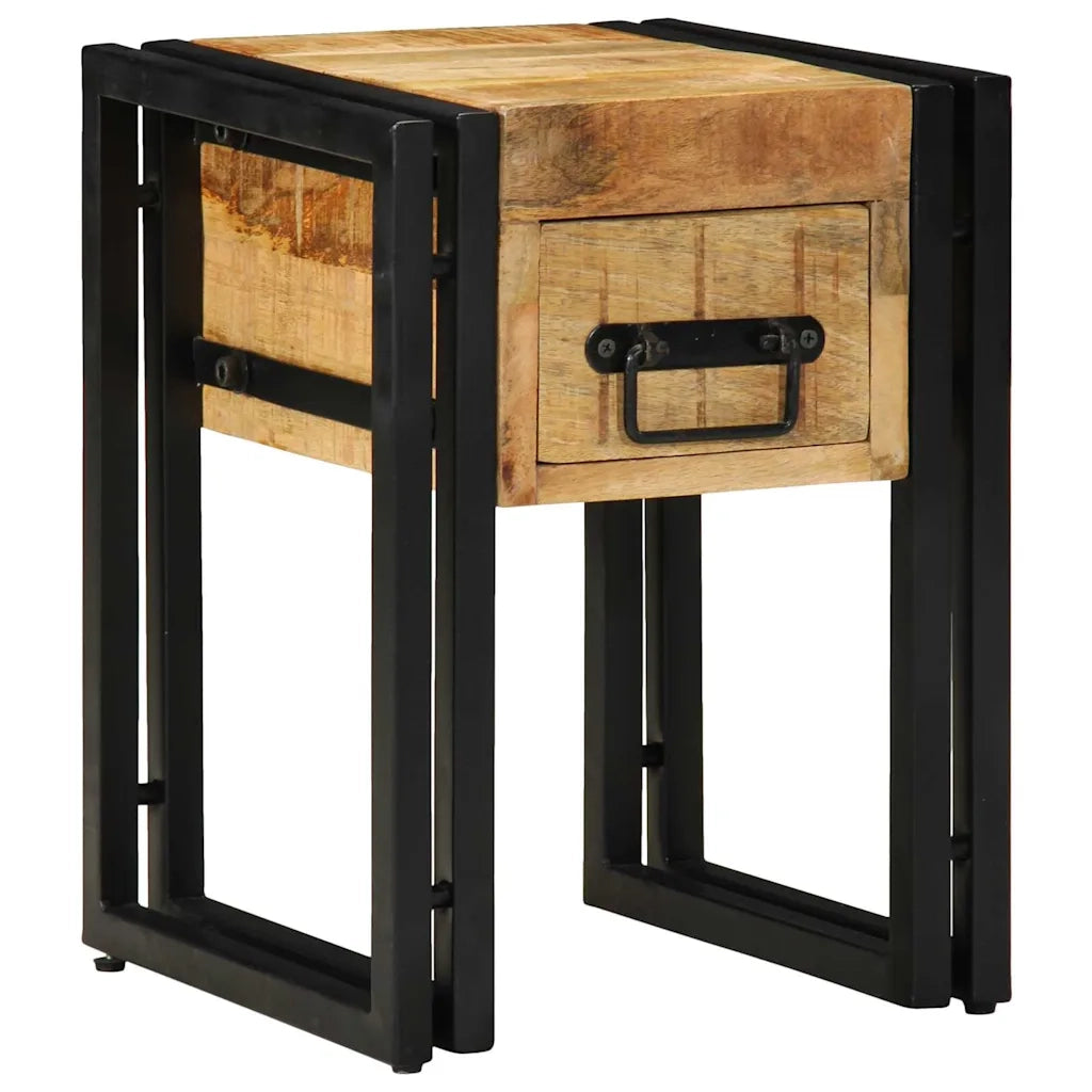 Tavolino-Tavolino da soggiorno-Tavolo 30 x 30 x 40 cm Legno di mango massiccio e Metallo