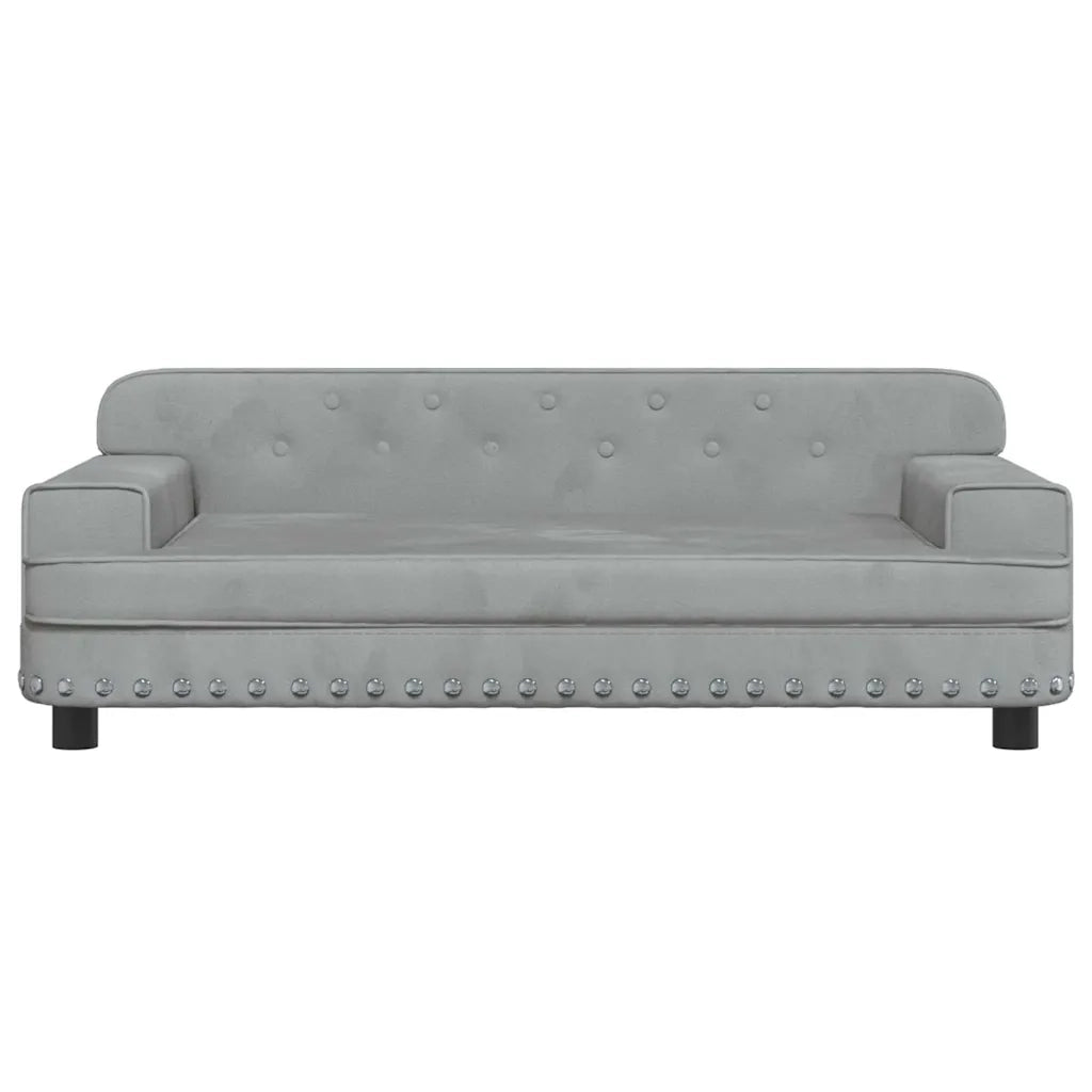 Divano per Bambini-Sofa-Divanetto Grigio Chiaro 90x53x30 cm in Velluto