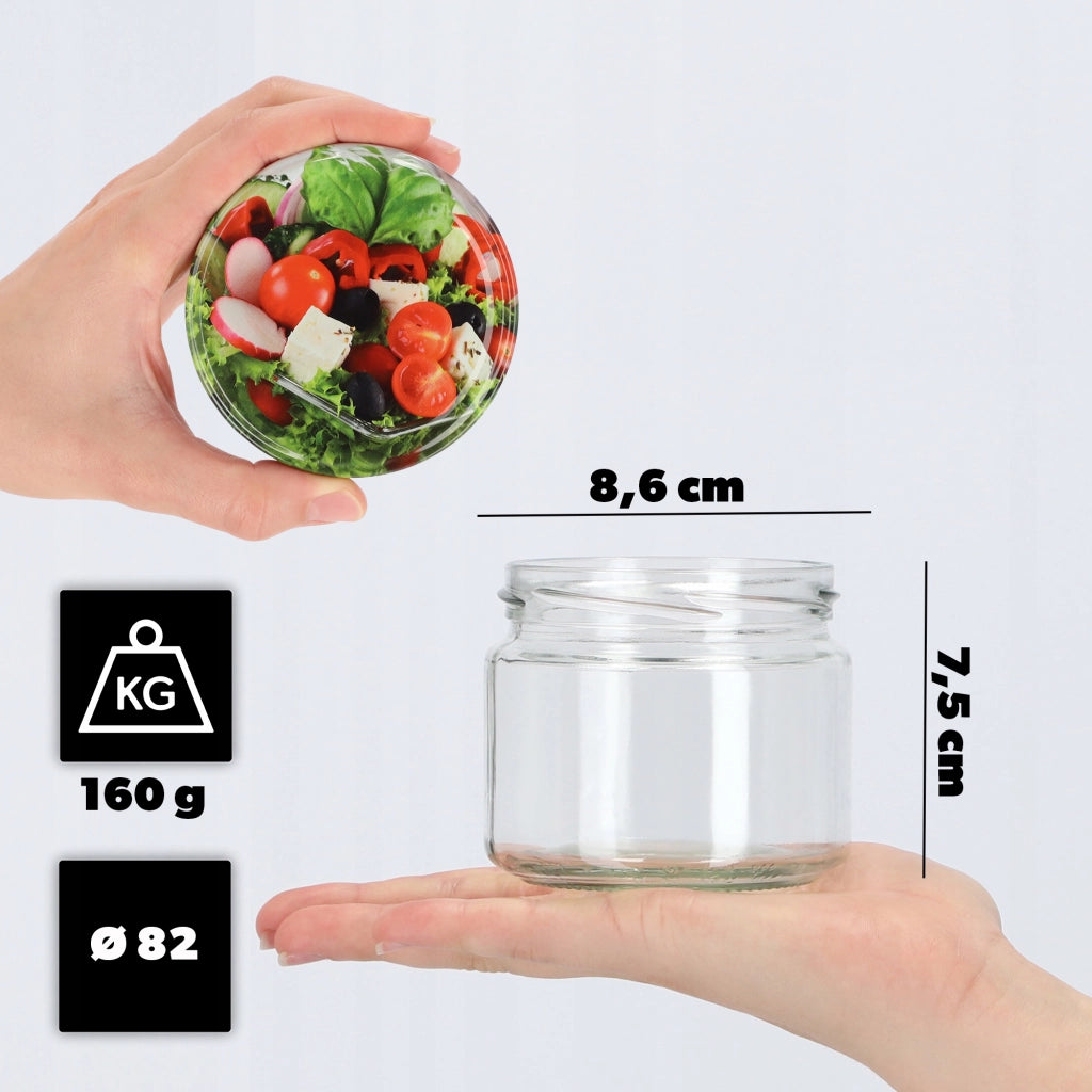 KADAX Sonka barattoli per conserve 330ml 10 pezzi 82mm + coperchi "Mix di verdure"