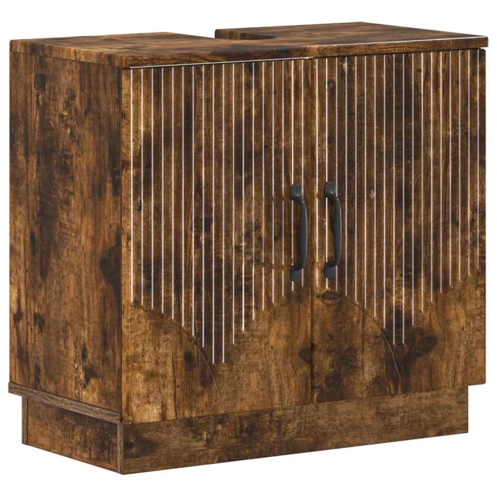 Armadio per Lavabo da Bagno HOORN Rovere Fumo 897230