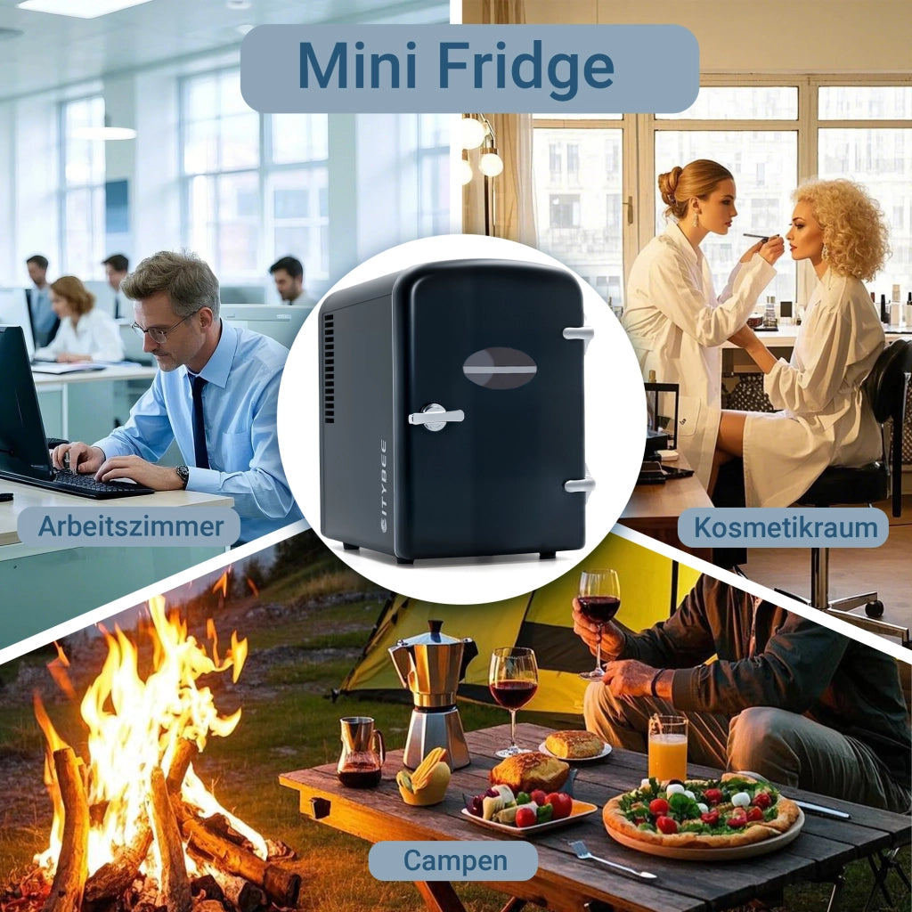 ZMH Mini frigo 4L nero 12V/230V silenzioso per auto campeggio ufficio