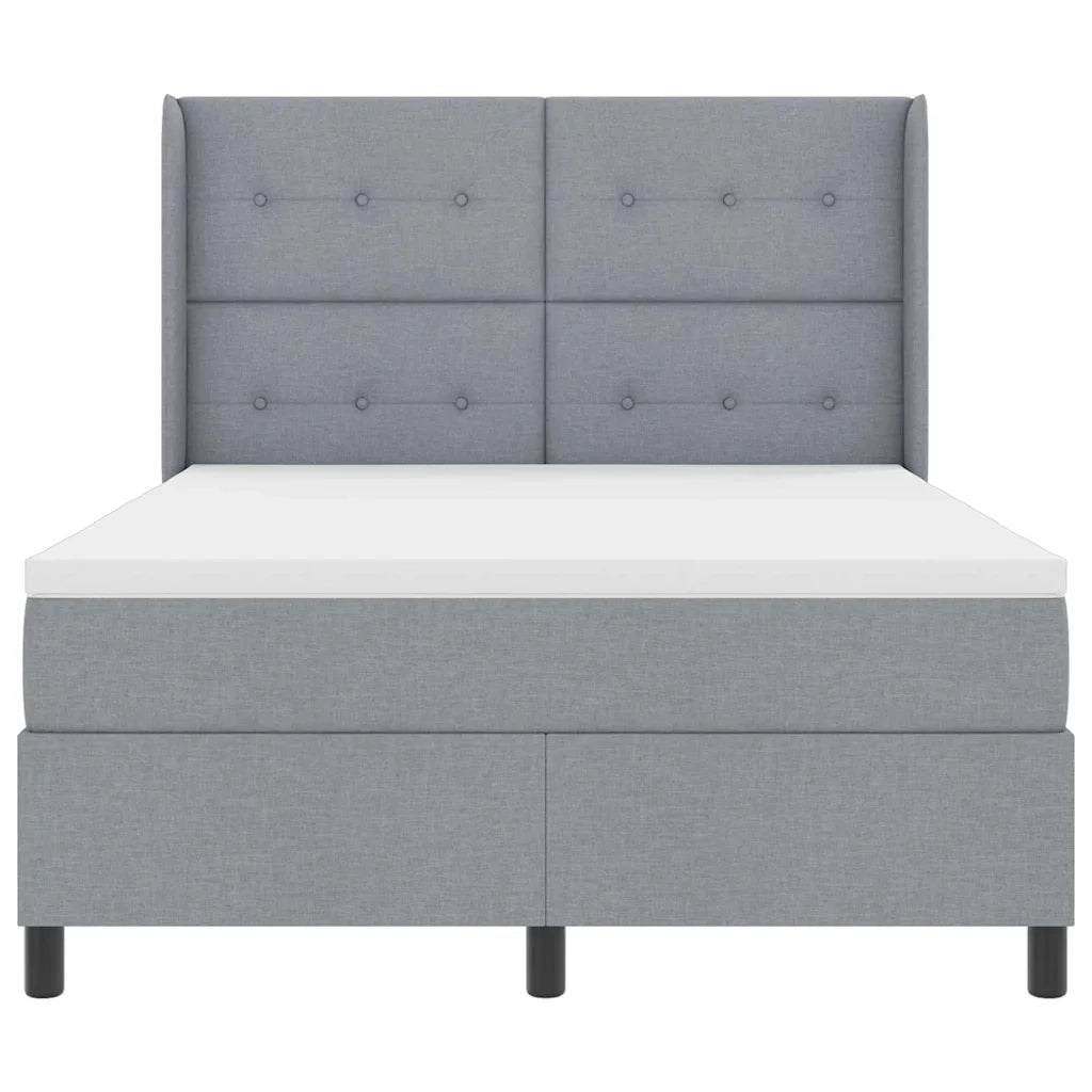 Letto a molle con materasso Grigio chiaro 160 x 200 cm Tessuto